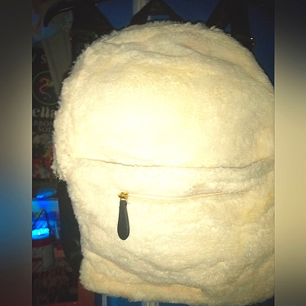 Faux fur White backpack